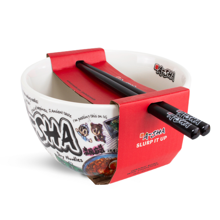 Ceramic Ramen Bowl with Chopsticks - Easy Noodle Night Favorite M8