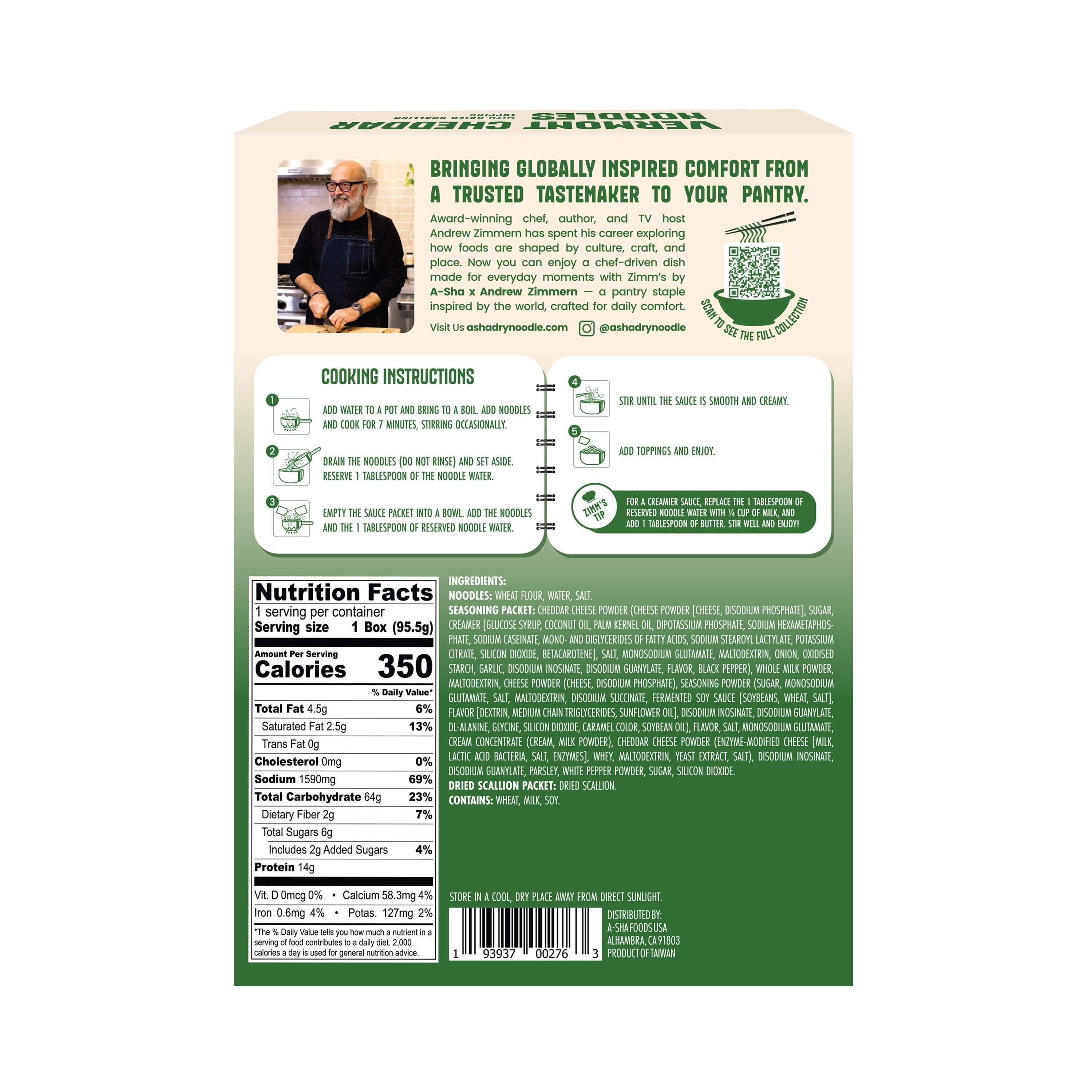 A-Sha Zimm’s Vermont Cheddar Noodles - Pantry-Ready Noodles to Crave