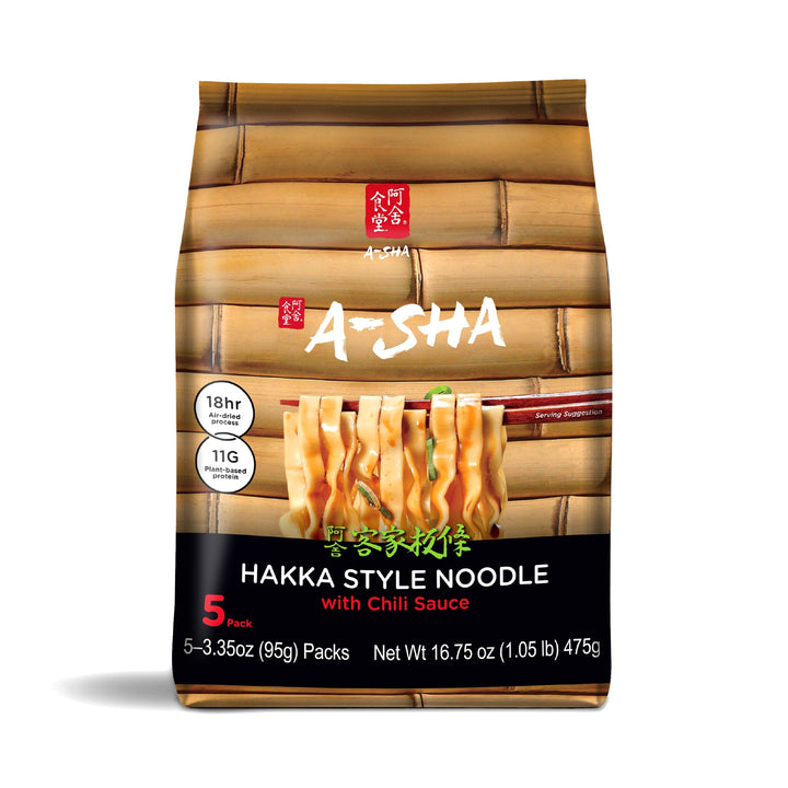 Hakka Wide Noodles - Chili Flavor - Quick Comfort with Big Flavor X6